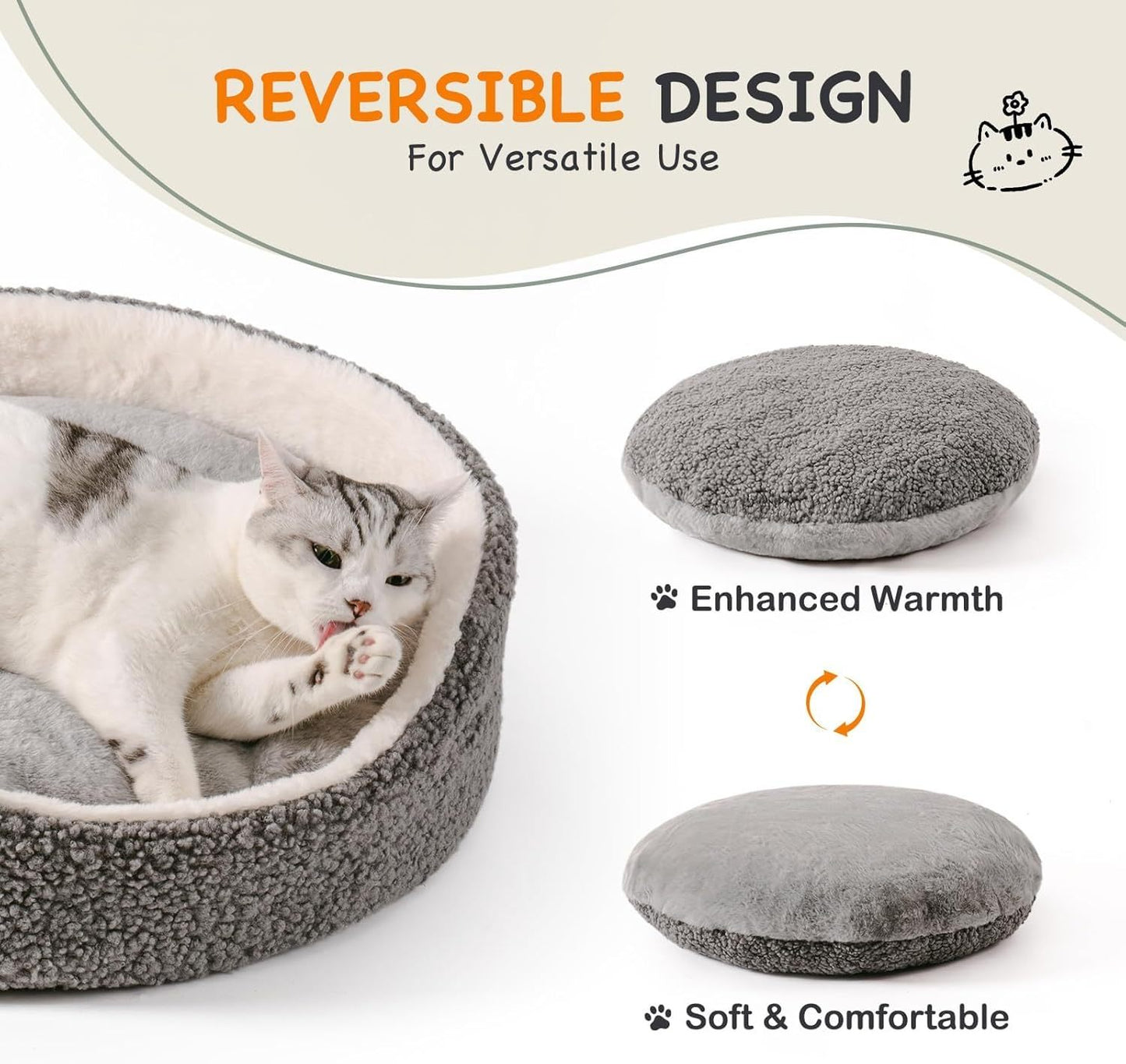 Orthopedic Pet Bed for Cuddly Cats and Tiny Dogs