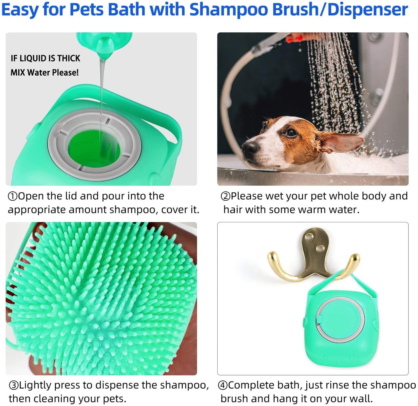 Pet Shampoo Massager Brush, Comb, Grooming Scrubber - Shop Savvy HQ