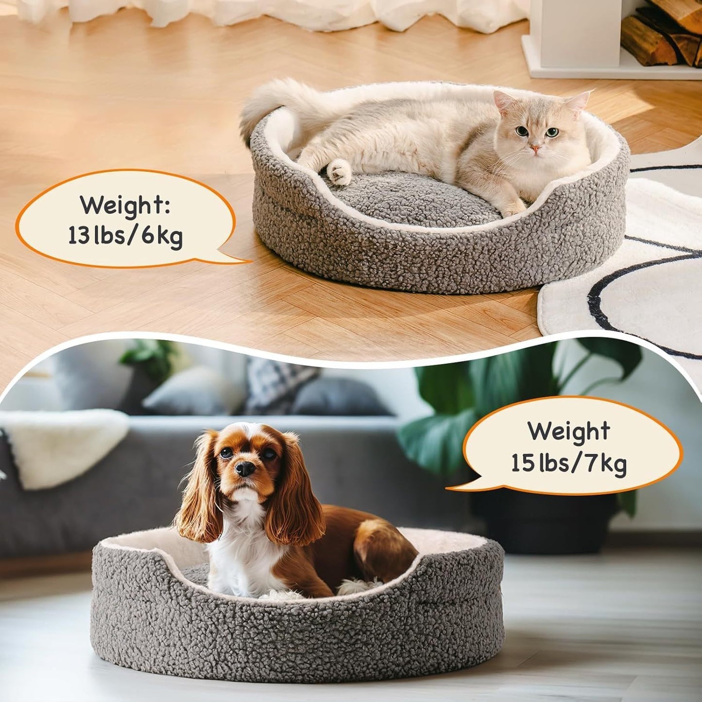 Orthopedic Pet Bed for Cuddly Cats and Tiny Dogs