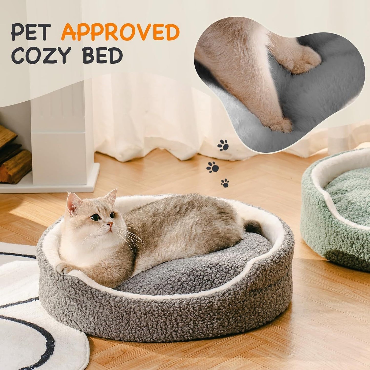 Orthopedic Pet Bed for Cuddly Cats and Tiny Dogs