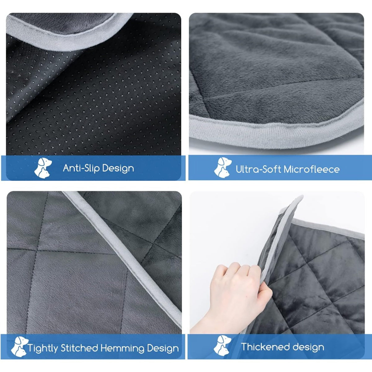 Self-Heating Non-Slip Pet Bed Mat for Dogs and Cats