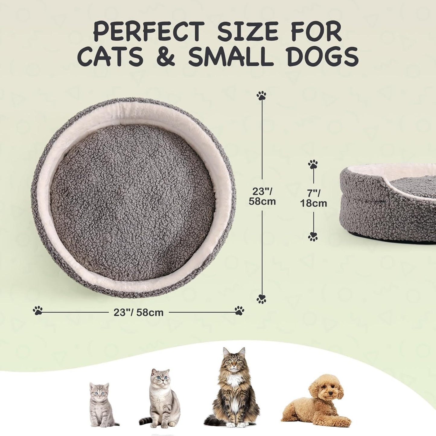 Orthopedic Pet Bed for Cuddly Cats and Tiny Dogs