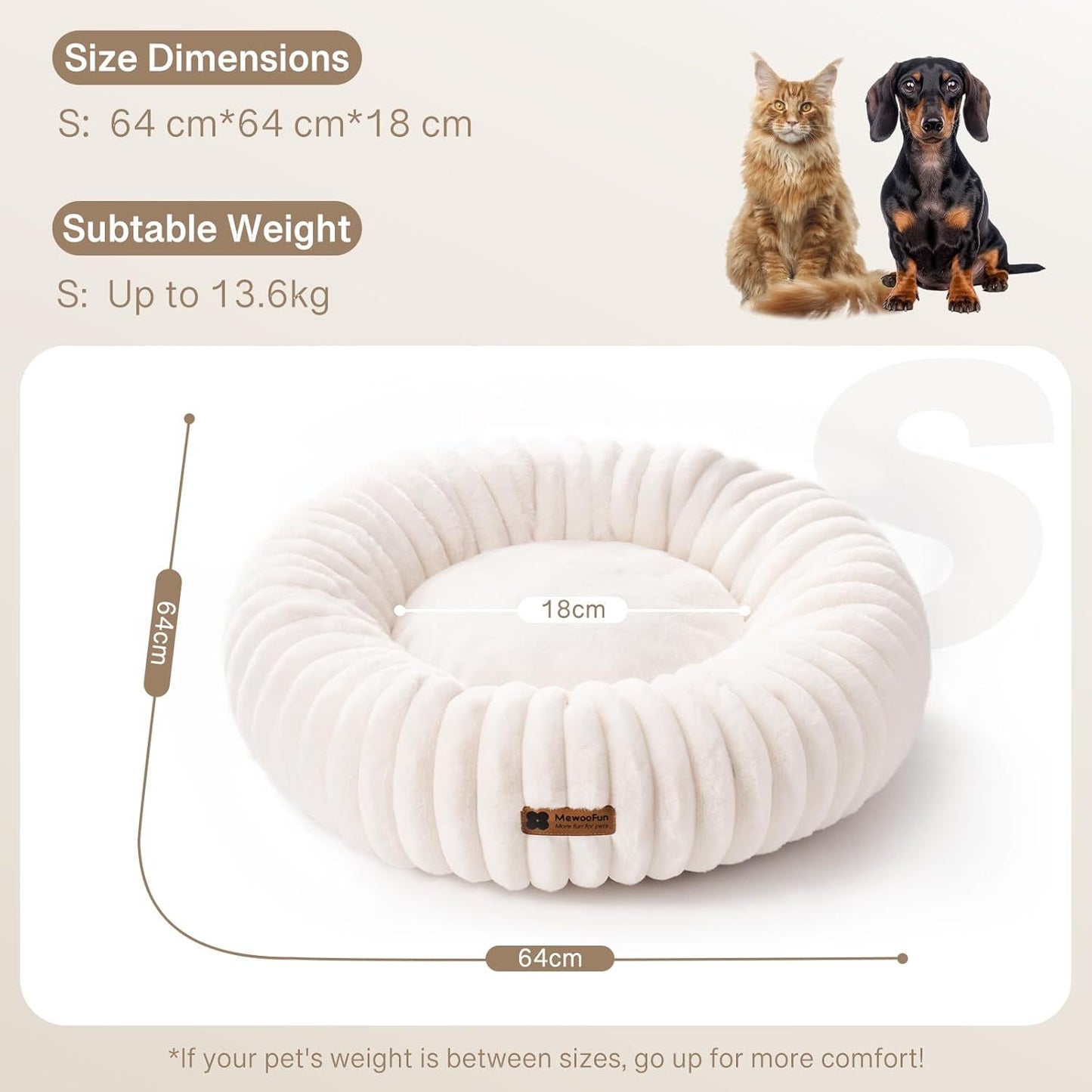 Fluffy Non-Slip Donut Bed for Puppies and Kittens